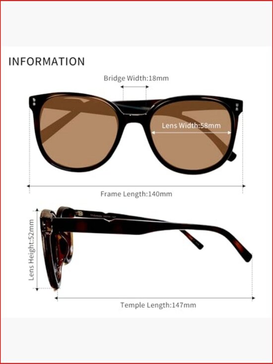 Retro Square Oversized Polarized Sunglasses UV400 Protection
